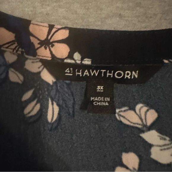 41 Hawthorn sleeveless navy tie front dress size 3X - Picture 7 of 9